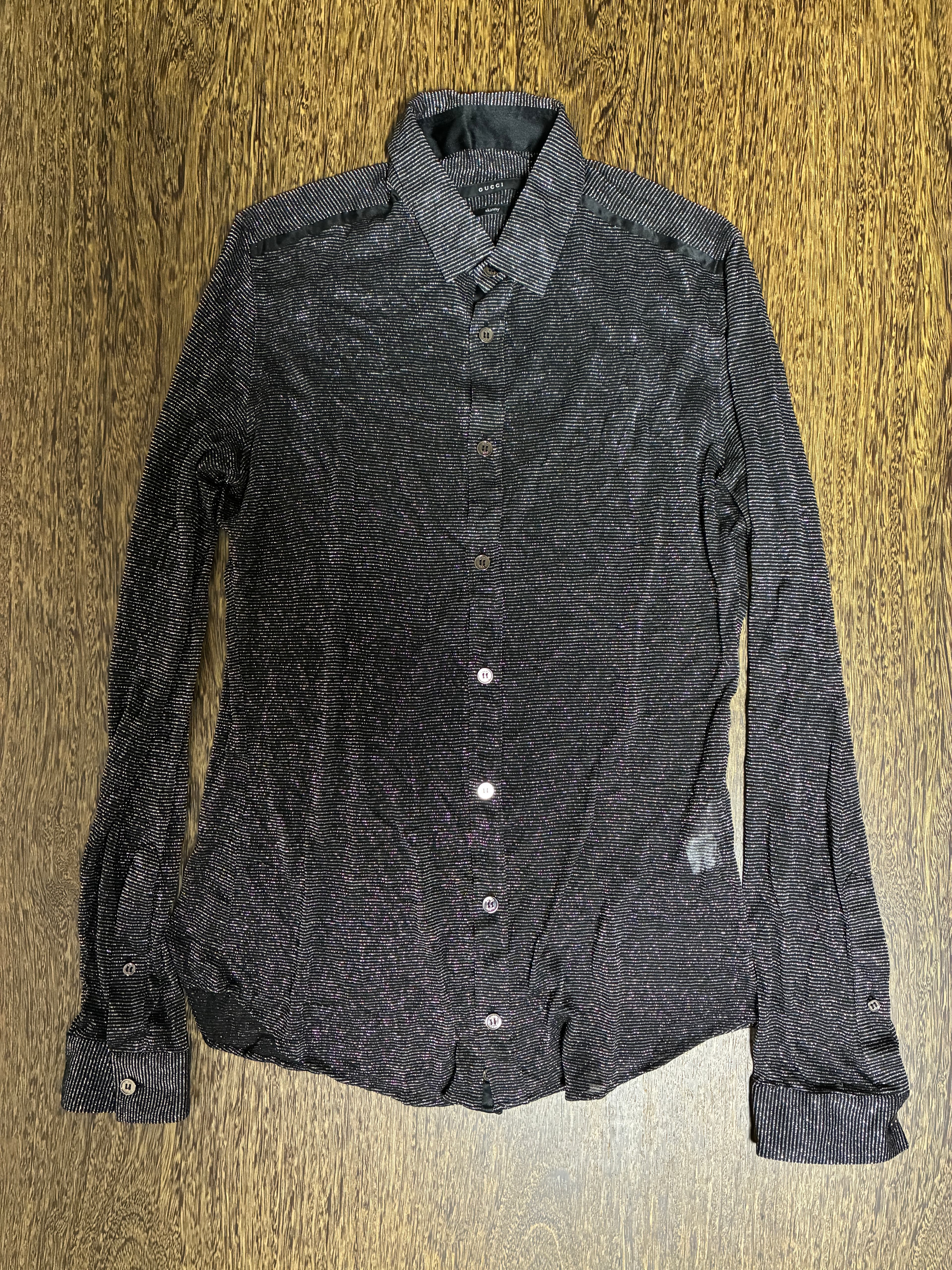グッチ 2009-10年秋冬 グラムロック ラメ シャツ