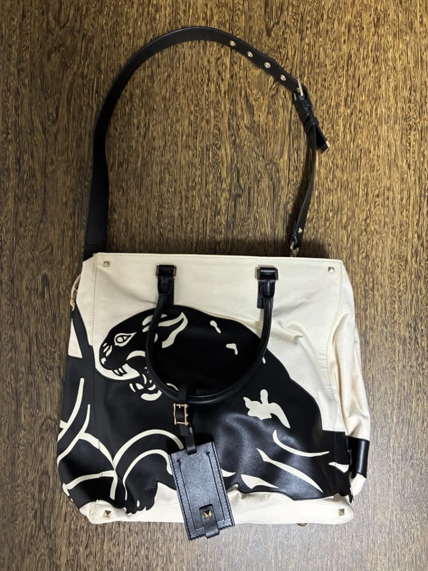 ヴァレンティノ 2017年春夏 パンサー キャンバス×レザー バッグ